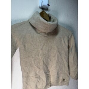 Escada 100% Cashmere Beige Turtleneck‎ Sweater Women's Small Italy READ